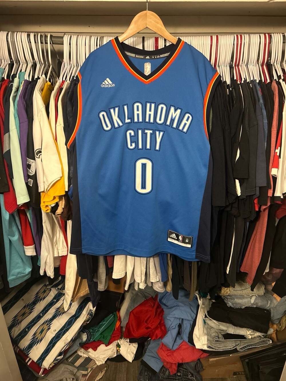 Adidas Russell Westbrook Oklahoma City Thunder #0 Authentic Swingman Jersey Men'